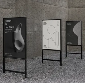 Minimalist exhibition posters in urban space