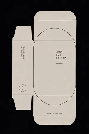 Minimalist packaging dieline on black
