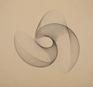 Graceful swirling spirograph on beige paper