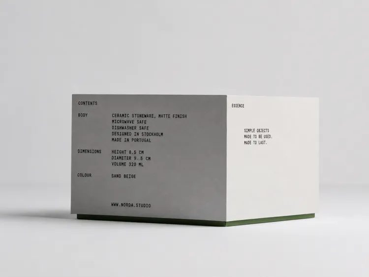 Minimalist product packaging with clean design