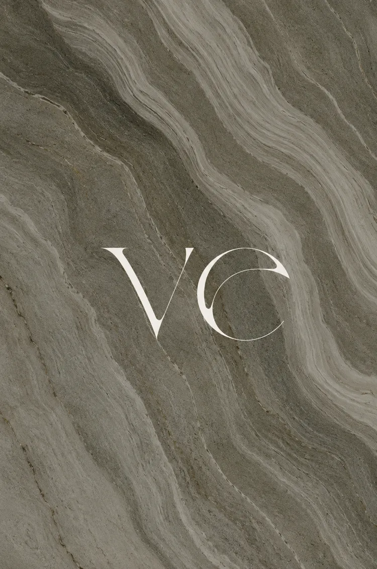 Elegant logo on textured stone surface